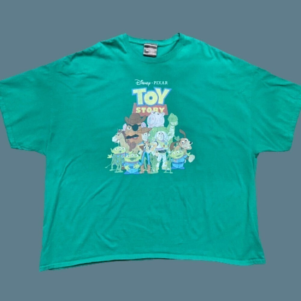 Disney Big & Tall Vintage 1995 Toy Story Pixar Green Cotton Tee T-Shirt Mens 5XL - Picture 1 of 8
